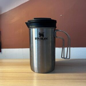 Stanley Silver Travel Mug with Black Lid for Coffee